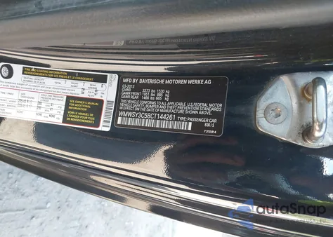 2012 Mini Cooper S z USA, uszkodzony, nr VIN WMWSY3C58CT144261